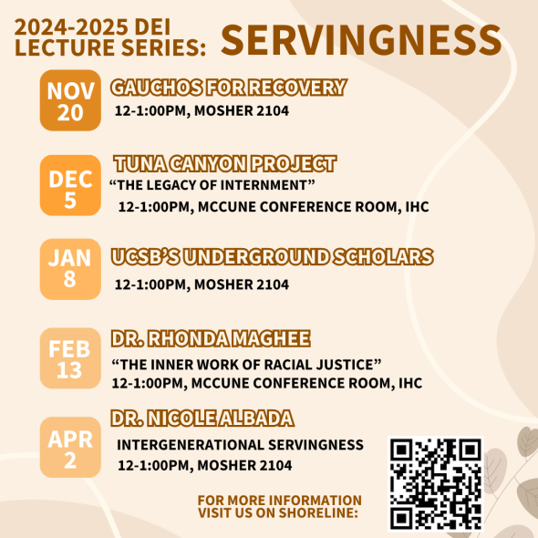 flyer detailing info about 2024 to 2025 dei lecture series events